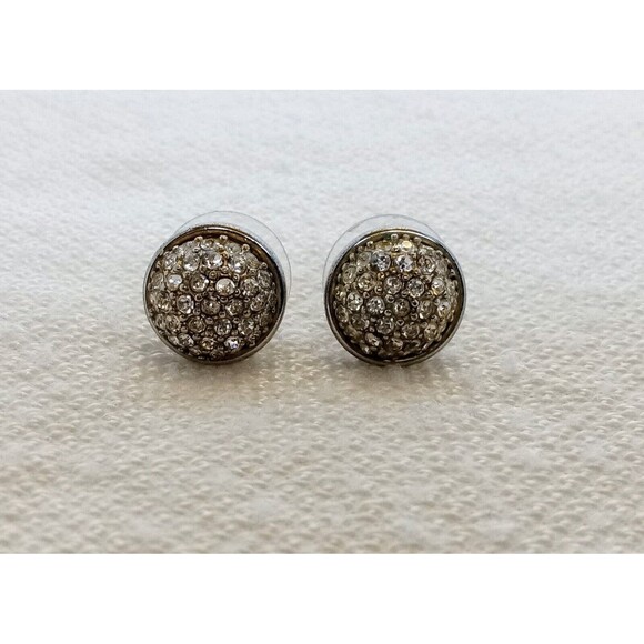 J. Crew Jewelry - J Crew Pave Rhinestone Sparkly Silver Tone Sparkle Post Stud Earrings 1/2 in
